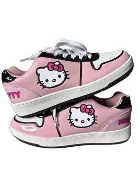 Hello Kitty Pink and White Kids' Sneakers with Bow Graphic